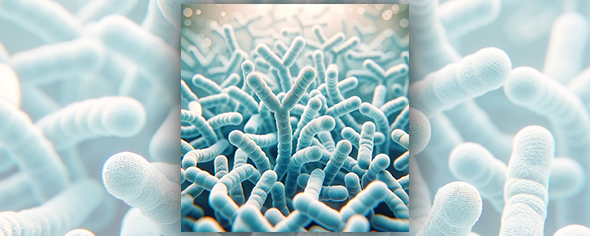 Bacteria on a blue background