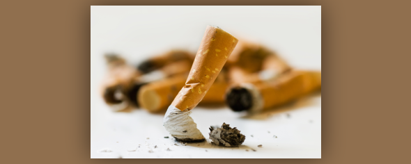 Pile of stubbed out cigarettes