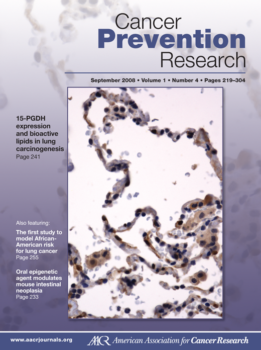 Cancer Prevention Research Cover Image for Volume 1, Issue 4