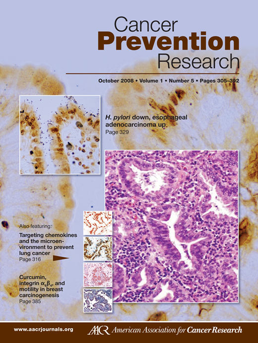 Cancer Prevention Research Cover Image for Volume 1, Issue 5