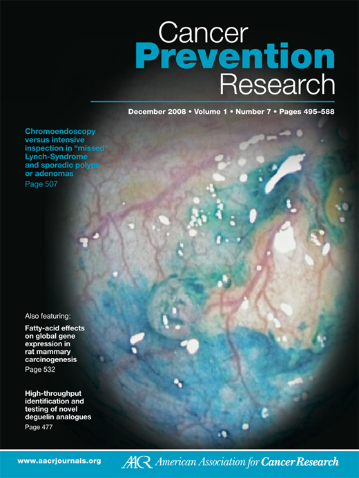 Cancer Prevention Research Cover Image for Volume 1, Issue 7