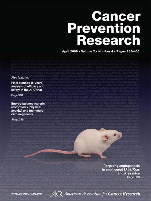 Cancer Prevention Research Cover Image for Volume 2, Issue 4