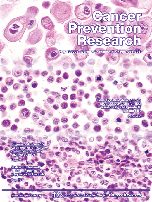 Cancer Prevention Research Cover Image for Volume 2, Issue 8