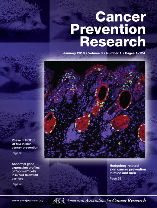 Cancer Prevention Research Cover Image for Volume 3, Issue 1
