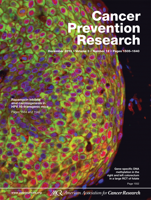 Cancer Prevention Research Cover Image for Volume 3, Issue 12