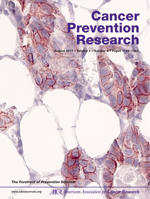 Cancer Prevention Research Cover Image for Volume 4, Issue 8