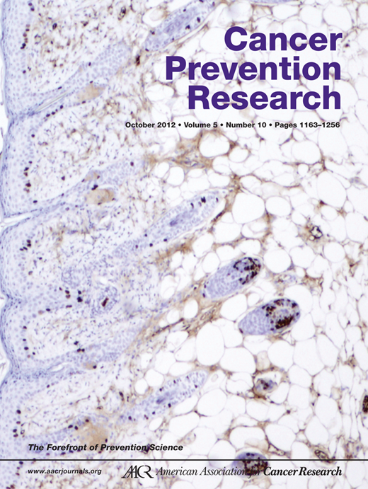 Cancer Prevention Research Cover Image for Volume 5, Issue 10