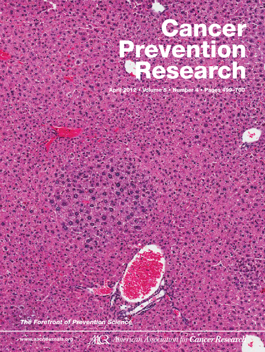 Cancer Prevention Research Cover Image for Volume 5, Issue 4