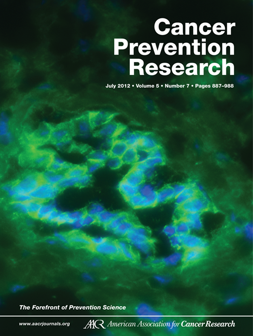 Cancer Prevention Research Cover Image for Volume 5, Issue 7
