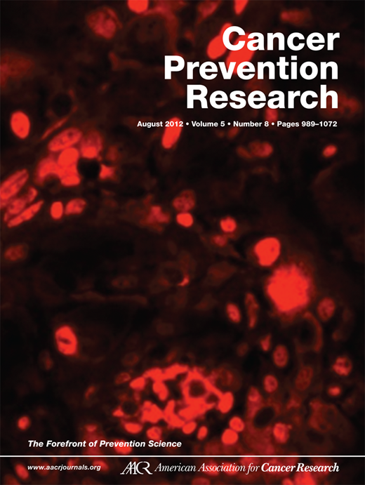 Cancer Prevention Research Cover Image for Volume 5, Issue 8