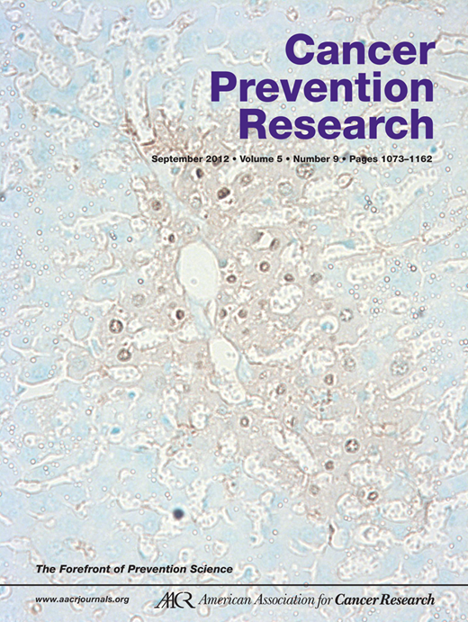 Cancer Prevention Research Cover Image for Volume 5, Issue 9