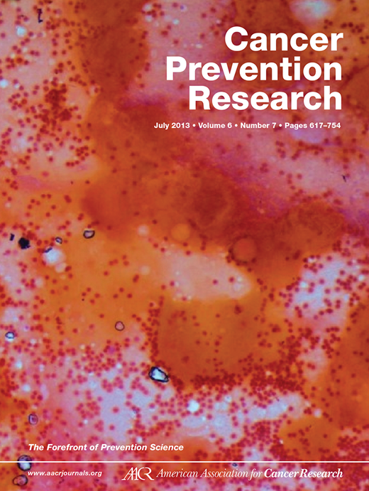 Cancer Prevention Research Cover Image for Volume 6, Issue 7