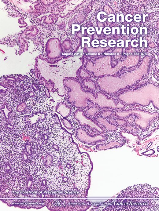 Cancer Prevention Research Cover Image for Volume 6, Issue 8
