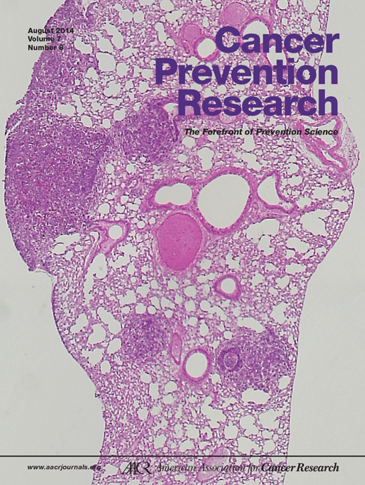 Cancer Prevention Research Cover Image for Volume 7, Issue 8
