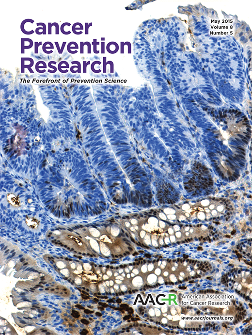 Cancer Prevention Research Cover Image for Volume 8, Issue 5