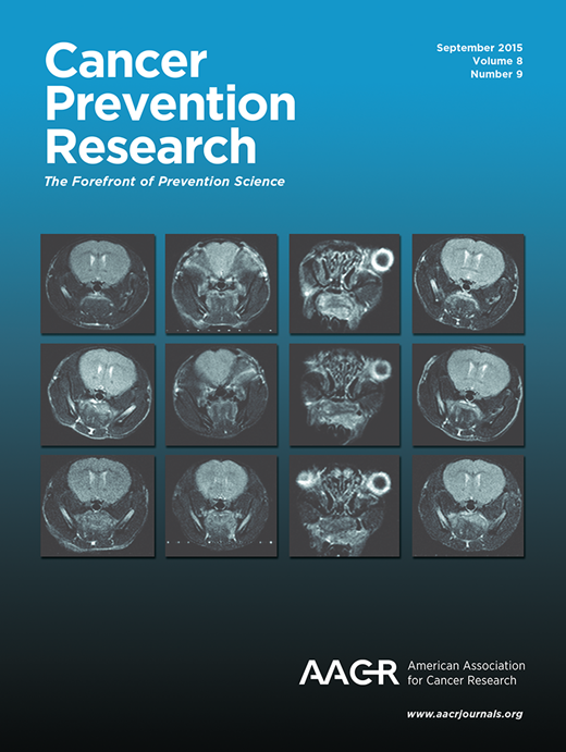 Cancer Prevention Research Cover Image for Volume 8, Issue 9