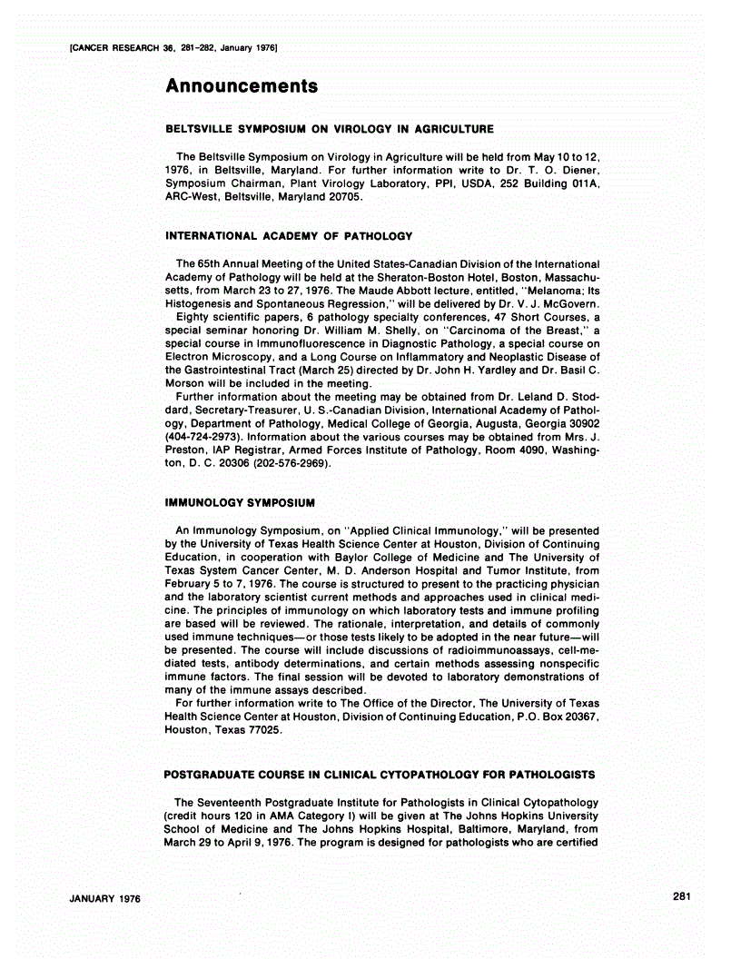 First page of Beltsville Symposium on Virology in Agriculture