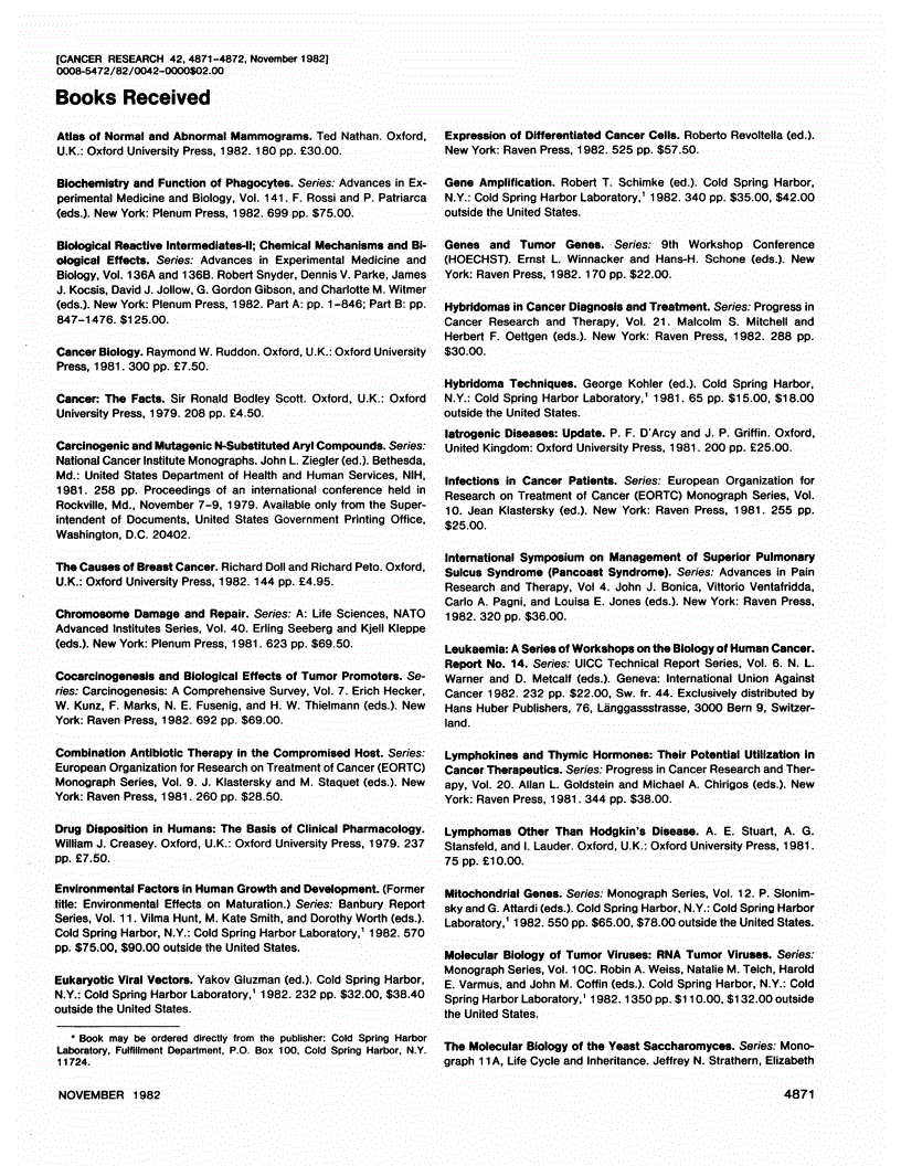 First page of Books Received