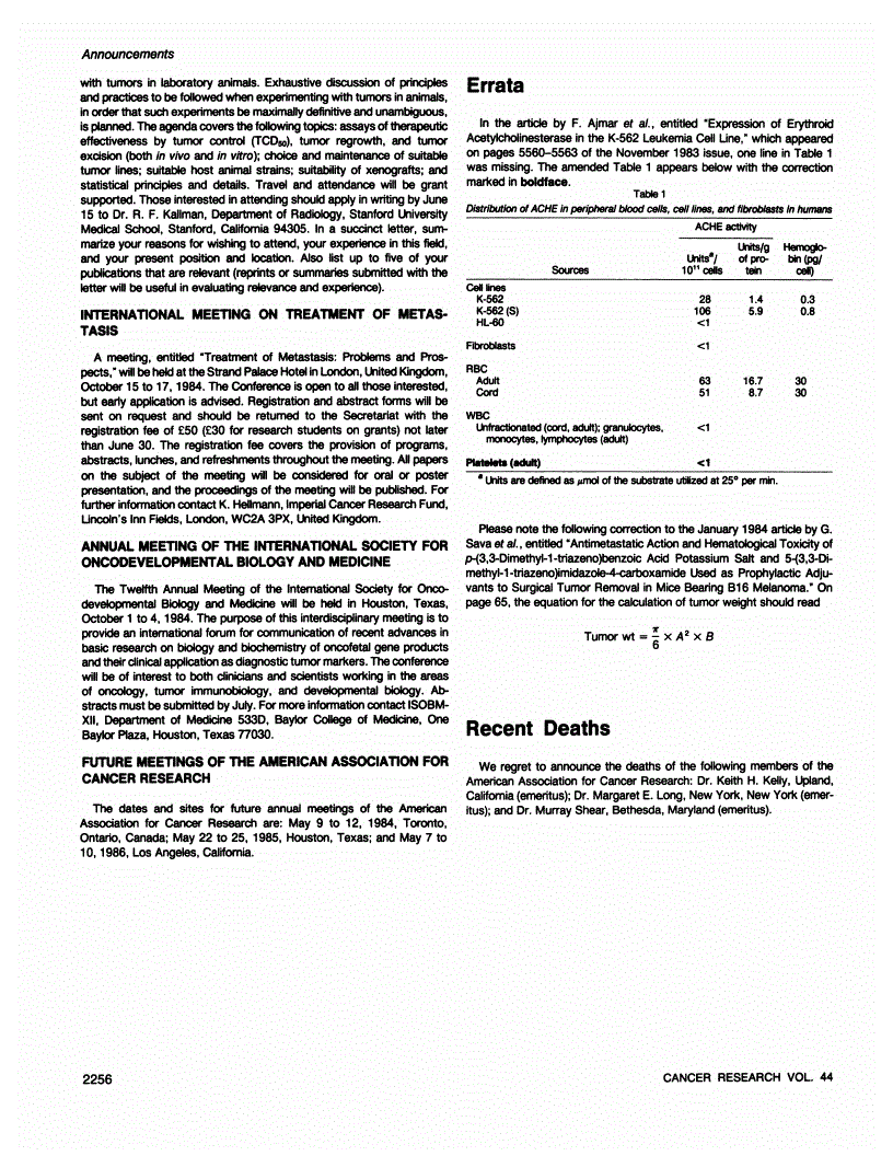 First page of Expression of Erythroid Acetylcholinesterase in the K-562 Leukemia Cell Line