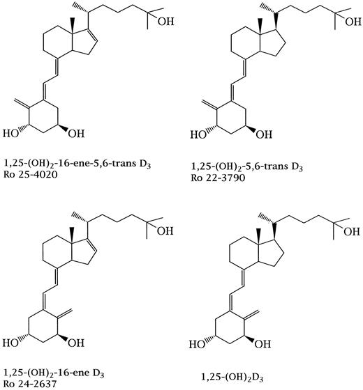 Fig. 1. Chemical structures of vitamin D3 compounds used in this study.