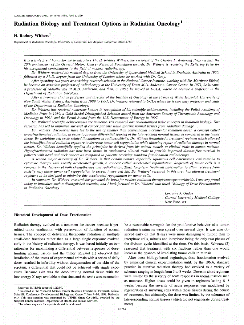First page of Introduction of H. Rodney Withers