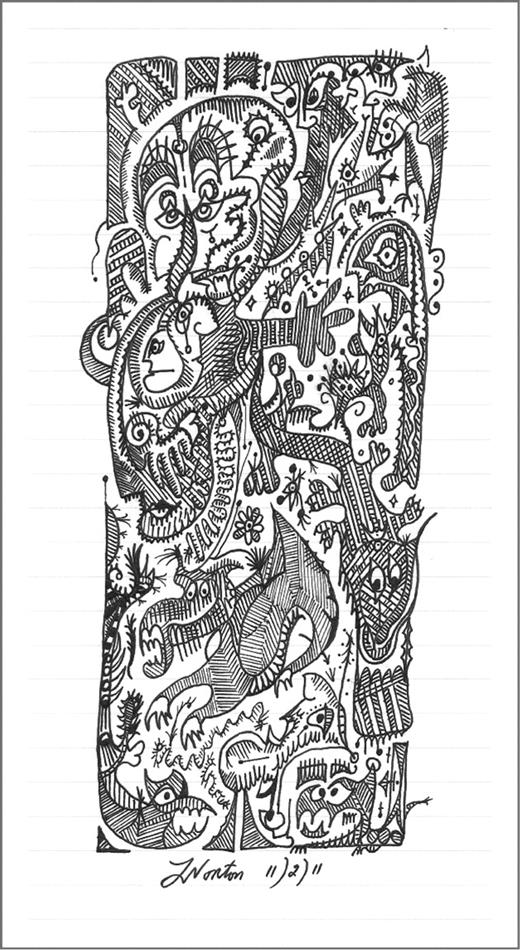 Figure 1. The Lorentz Workshop breathed a very relaxed, friendly, and scientific atmosphere, highly stimulatory for creative thinking, beautifully illustrated by this “doodle” drawing, created during one of the interactive sessions by Larry Norton from Memorial Sloan-Kettering Cancer Center in New York.