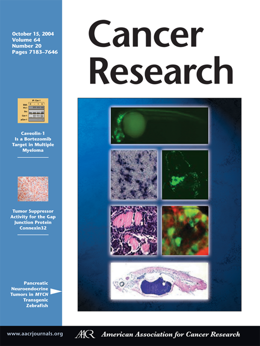 Cancer Research Cover Image for Volume 64, Issue 20
