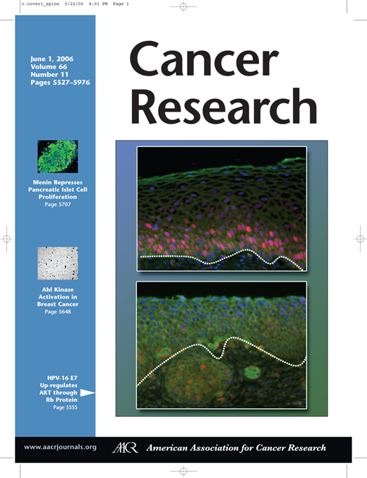 Cancer Research Cover Image for Volume 66, Issue 11