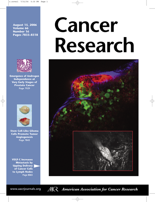 Cancer Research Cover Image for Volume 66, Issue 16