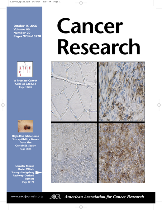 Cancer Research Cover Image for Volume 66, Issue 20