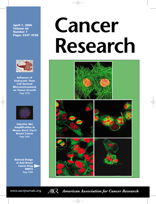 Cancer Research Cover Image for Volume 66, Issue 7