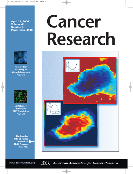 Cancer Research Cover Image for Volume 66, Issue 8