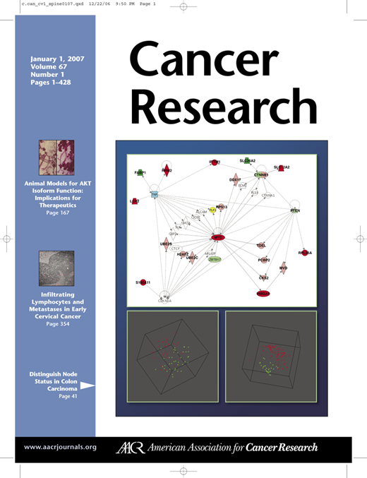 Cancer Research Cover Image for Volume 67, Issue 1