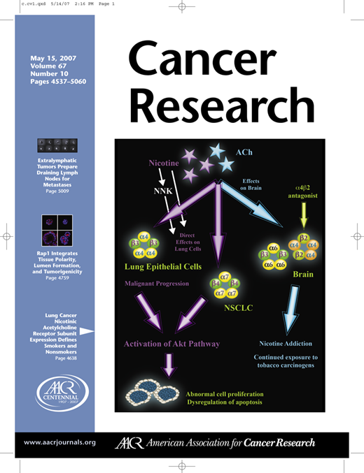 Cancer Research Cover Image for Volume 67, Issue 10