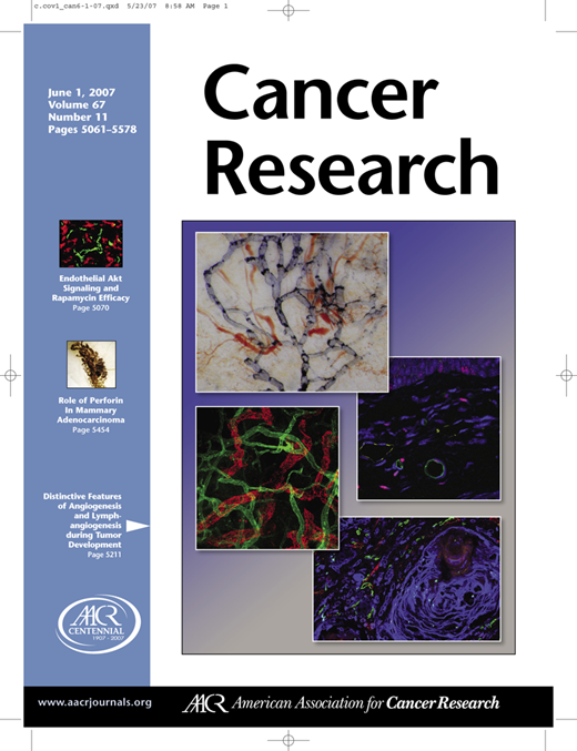 Cancer Research Cover Image for Volume 67, Issue 11