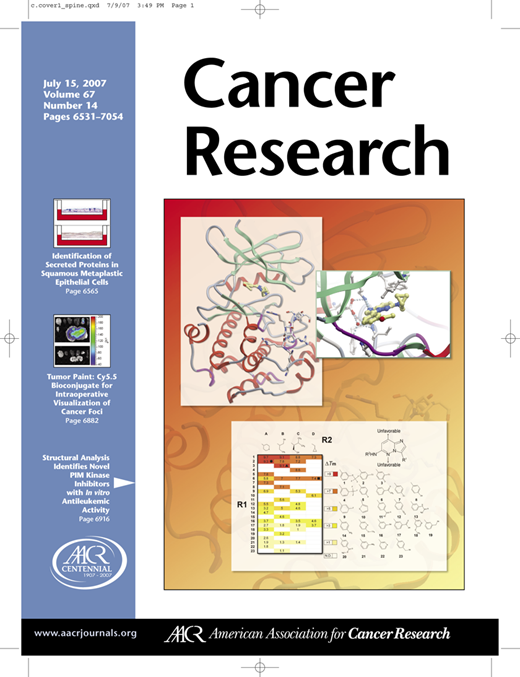 Cancer Research Cover Image for Volume 67, Issue 14