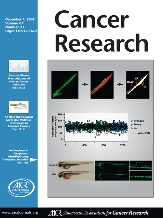 Cancer Research Cover Image for Volume 67, Issue 23