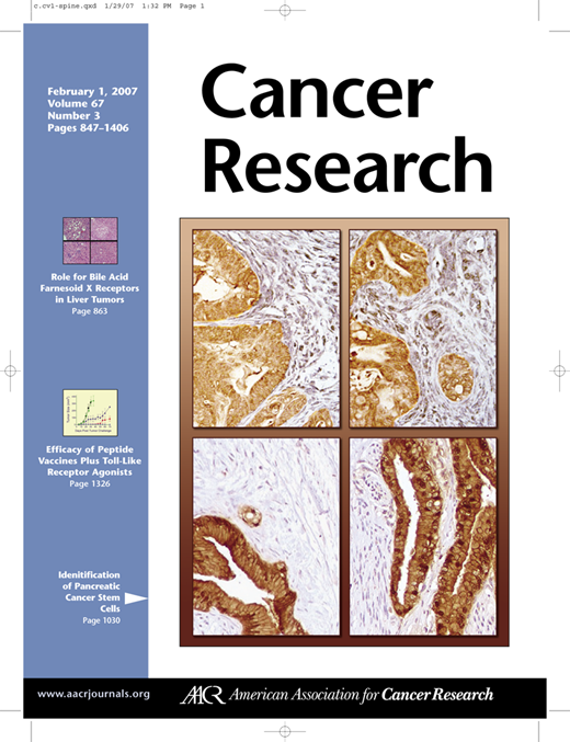 Cancer Research Cover Image for Volume 67, Issue 3