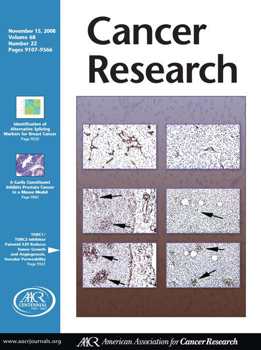 Cancer Research Cover Image for Volume 68, Issue 22
