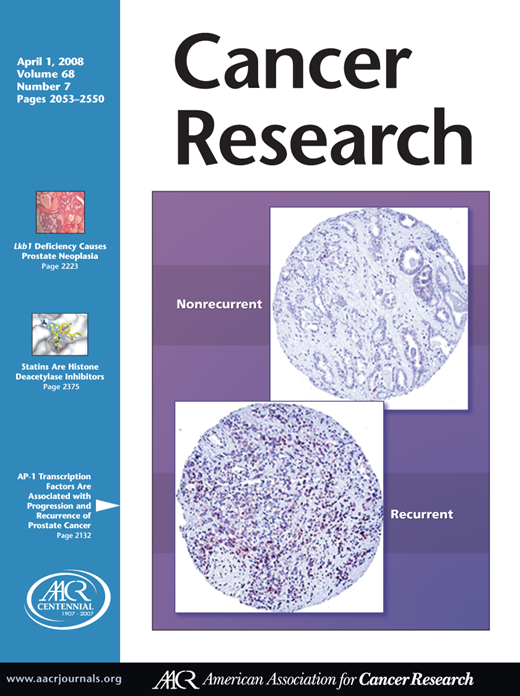 Cancer Research Cover Image for Volume 68, Issue 7