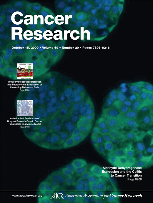Cancer Research Cover Image for Volume 69, Issue 20