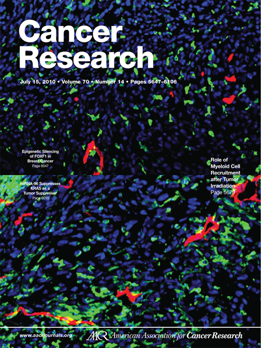 Cancer Research Cover Image for Volume 70, Issue 14
