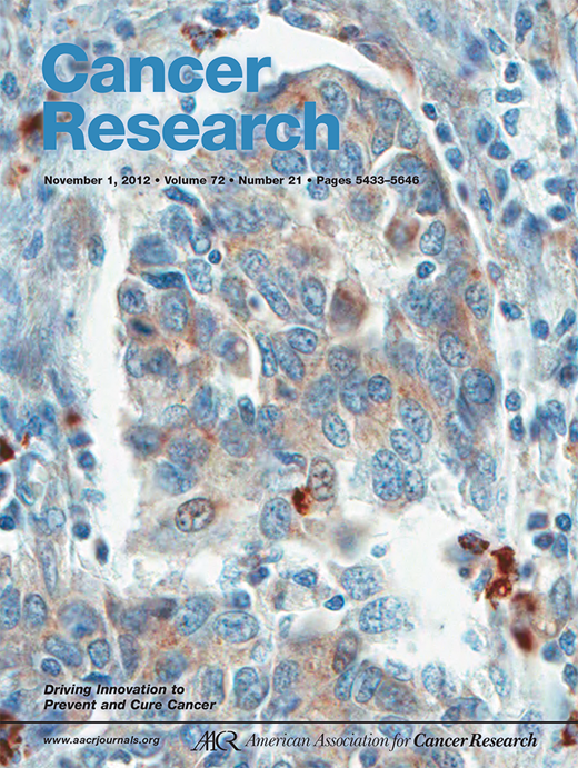 Cancer Research Cover Image for Volume 72, Issue 21