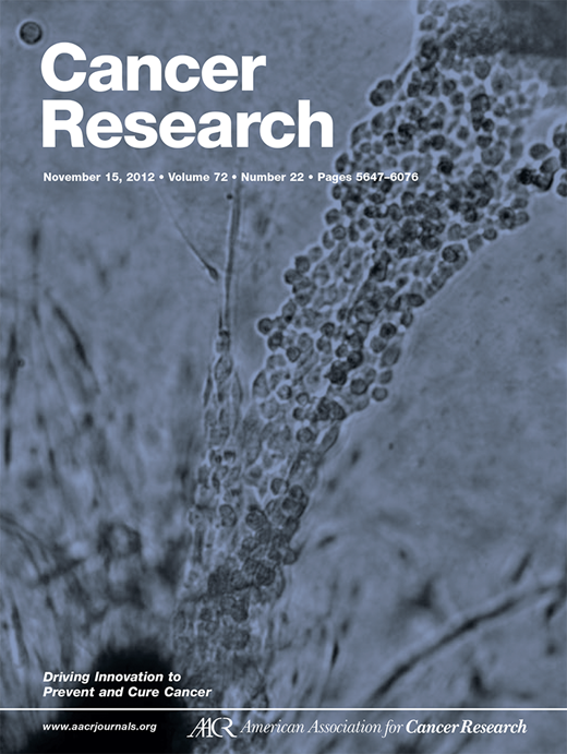 Cancer Research Cover Image for Volume 72, Issue 22