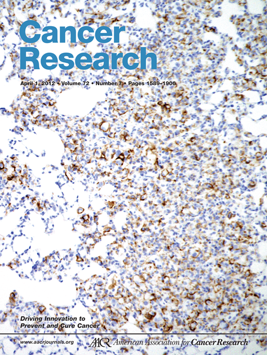 Cancer Research Cover Image for Volume 72, Issue 7
