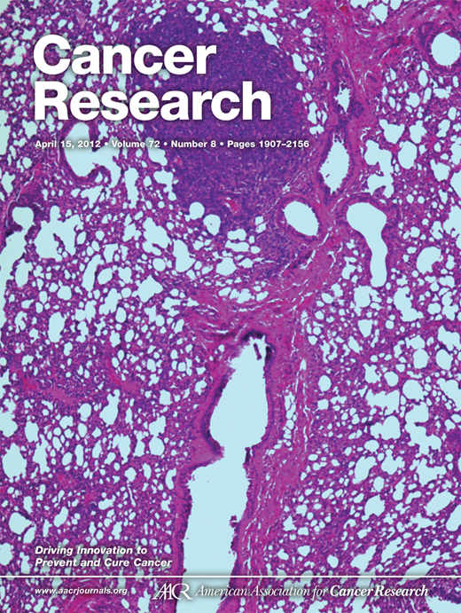 Cancer Research Cover Image for Volume 72, Issue 8