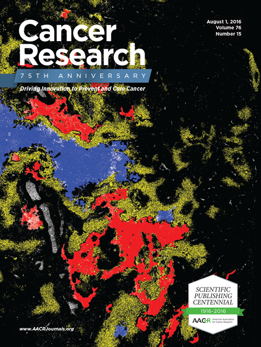 Cancer Research Cover Image for Volume 76, Issue 15