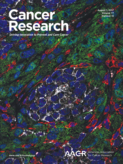 Cancer Research Cover Image for Volume 77, Issue 15