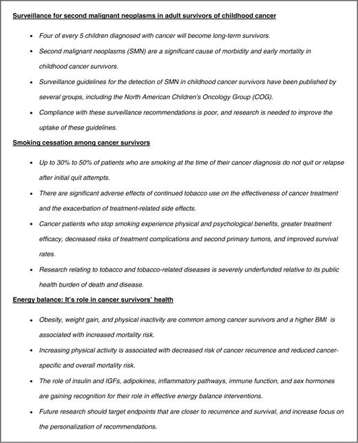 Figure 5. Highlights of the annual ASPO 2011 cancer survivorship special interest group.