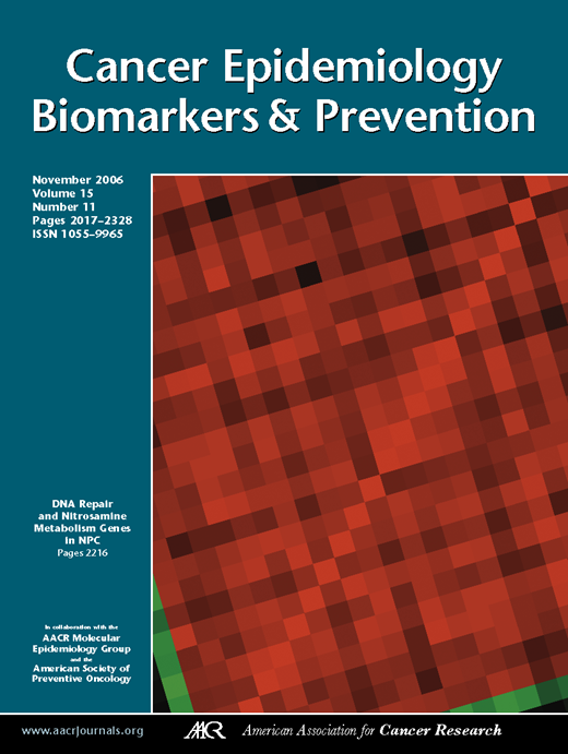 Cancer Epidemiology, Biomarkers & Prevention Cover Image for Volume 15, Issue 11